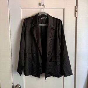 black satin blazer